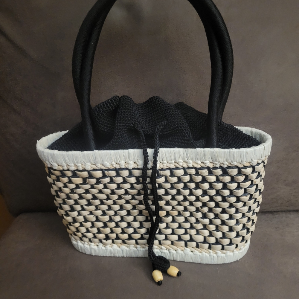 The Sak Black and Tan Small Woven Tote - Picture 2 of 3